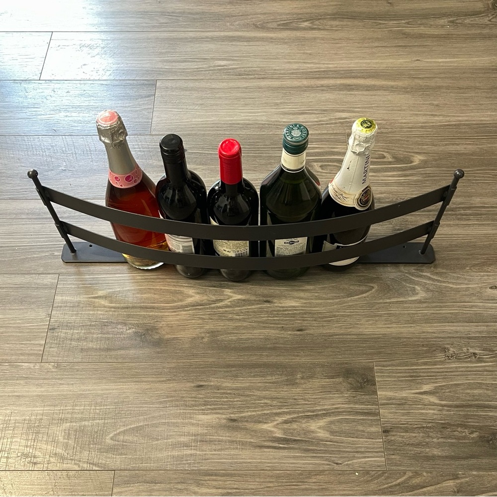 Crate & Barrel Tiburon 8 Bottle  Black Metal Wine Rack